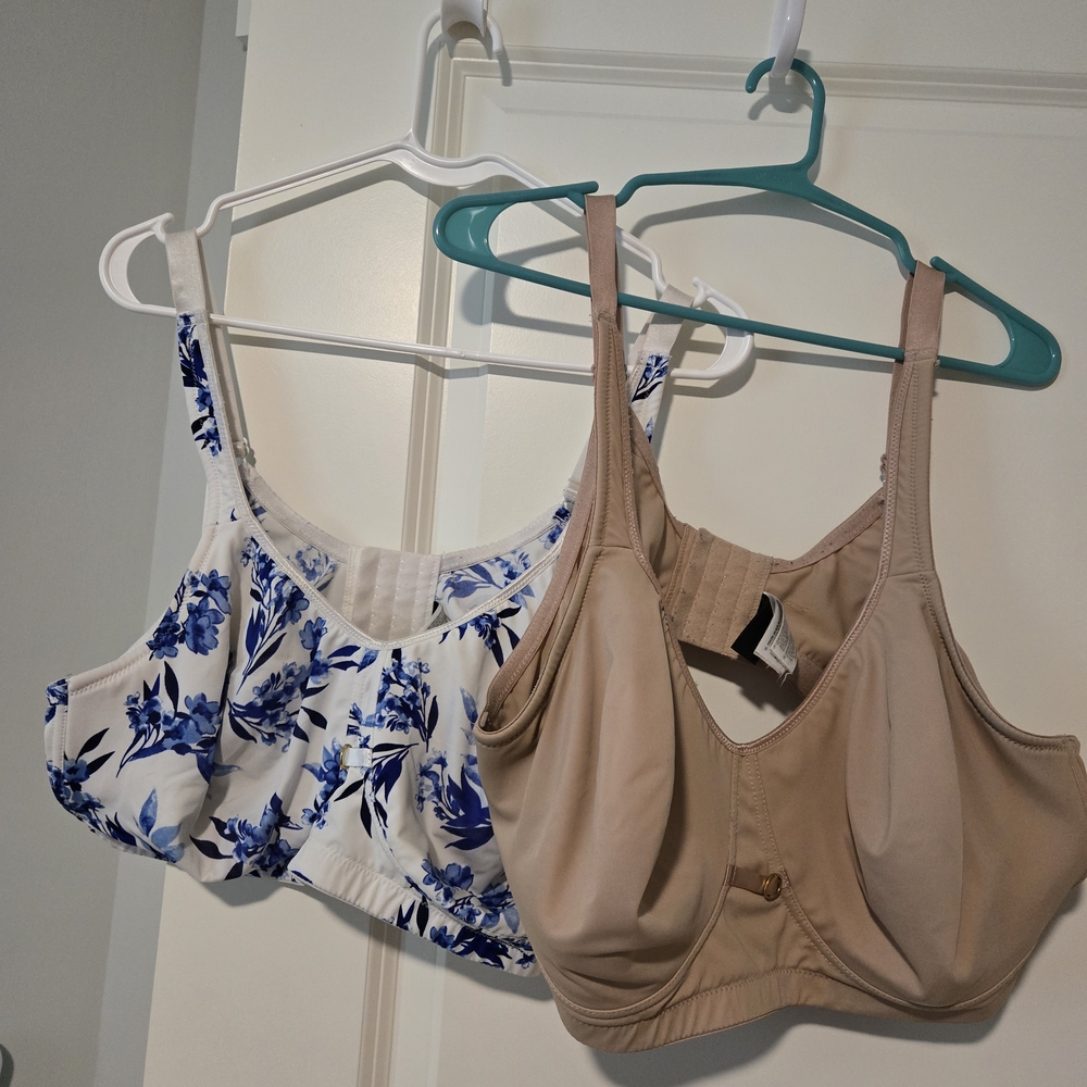 Set Of 2 Avenue Blue Floral and Beige Bras